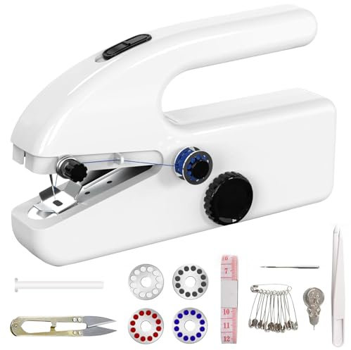 MeYuxg Handnähmaschine, USB/Batteriebetrieben Mini Elektrische Nähmaschine, Tragbare Mini-Nähmaschine für Kleidung, Stoffe, Heimwerker, Reisen, elektrische Nähmaschine für Anfänger