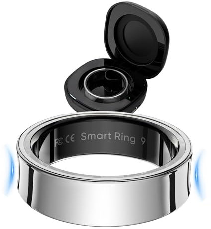 findtime Smart Ring Smartringe Herren Damen Smart Ring Android Fitness Ring Schlaftracker Herzfrequenz SpO2 Messer HRV-Monitor Periode-Erinnerung Kalorie Distanz-Tracking Schrittzähler, Silber10
