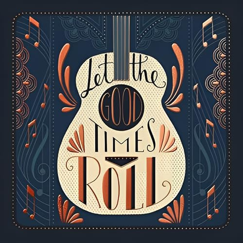 Paper Rose Male Birthday Card - Happy Birthday Card with 'Let The Good Times Roll' Guitar Design and Special Finishes - Birthday Card for Men