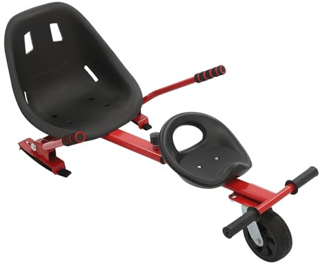 Hoverboard med säte, universal gokarttillbehör och eftermonteringssats för 6,5–10 tum hoverboard, för barn och vuxna (röd + svart)
