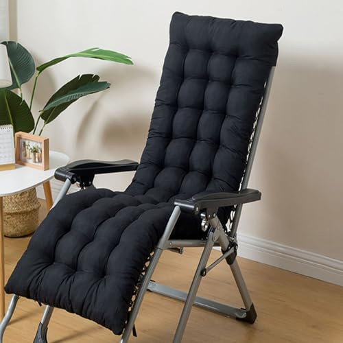 Cuscino extra spesso per esterni, morbido e traspirante, nero, 180 x 40 cm, ideale per lettini prendisole, uso interno ed esterno, comodo cuscino per panca per il relax