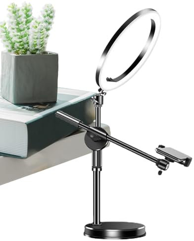 Supporto da scrivania per fotocamera, treppiede con angolo regolabile, braccio articolato flessibile, supporto per telefono con braccio articolato resistente, supporto per fotocamera sopraelevata