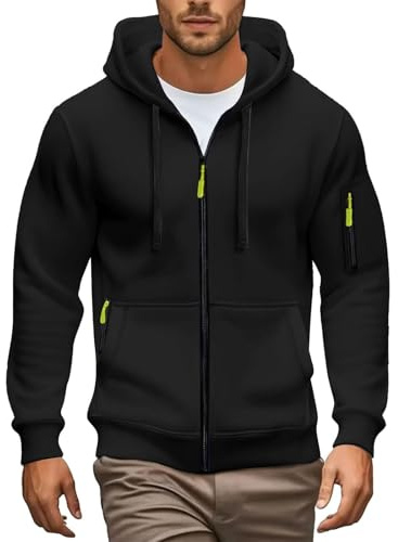 Felpa con Cappuccio Uomo Slim Fit Autunno Inverno Casual Comoda Senza Elastici Tessuto Resistente Morbido e Leggero per Tutti i Giorni