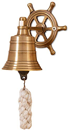 mare-me Schiffsglocke Steuerrad antik