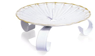 Kerzenhalter Weiss/Gold, 80 mm Durchmesser