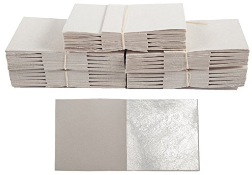 500 Hojas Pan de Plata Auténtico Transferible 50mm x 50mm