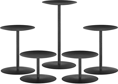 Smtyle Candle Holders for Pillar Candles - Matte Black Christmas Decorations Indoor, Perfect Centerpieces for Tables, Elegant Gift for Home Decorator & Minimalist
