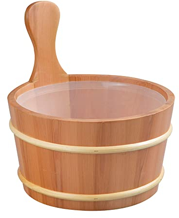 SudoreWell Seau de Sauna en cèdre Rouge 4,0 l avec Insert en Enclume et Cristaux de Menthol 10 g