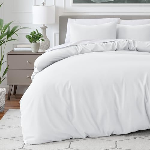 Bare Home Emperor Size Duvet Cover Set - Ultra-Soft, Lightweight, Cooling - 3-Piece Set (Duvet Cover, 2 Pillowcases) - White