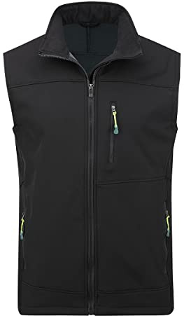 YOUTHUP Gilet da Ciclismo da Uomo Riflettente Leggero Antivento Gilet Bicicletta Sport Senza Maniche Giacca Nero, L