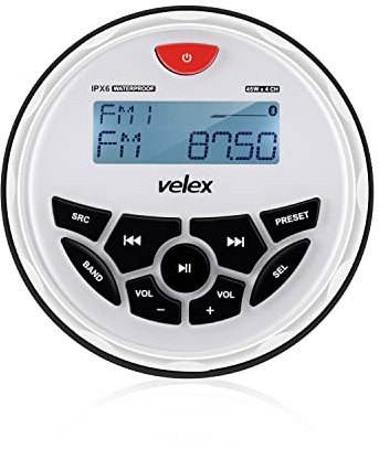 Marine Bluetooth Stereo Radio Boat Radio AM FM Tuner Bluetooth Streaming Music Digital Media on Boats Golf Cart ATV UTV and Spa Hot Tubs