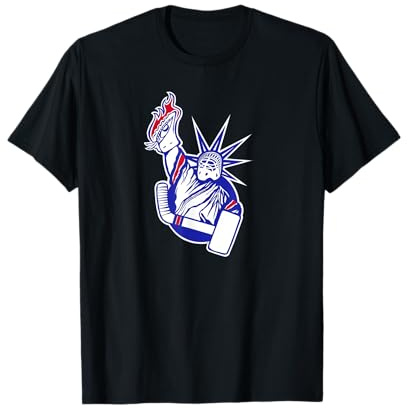 NY USA Ice Hockey Goalie Statue of Liberty Glove Save T-Shirt