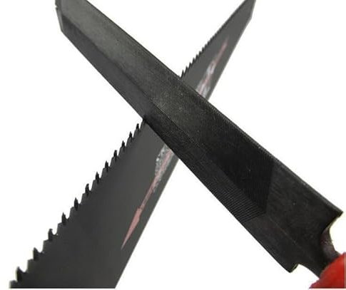 DAZZLEEX 2pcs Affilatura e raddrizzamento, 2 lime per sega a mano, rendono i denti di sega più affilati, manico in gomma morbida per una presa comoda(6inch+8inch)