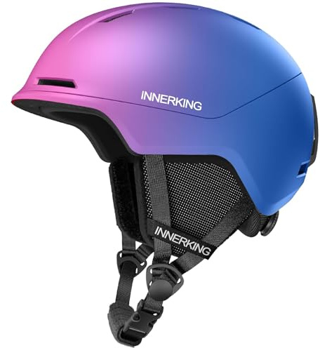 InnerKing Casco da snowboard leggero per adulti, con robusta scocca in policarbonato, schiuma EPS ammortizzante e fodera morbida, casco da neve regolabile con 10 prese d'aria per uomo/donna/ragazzo,