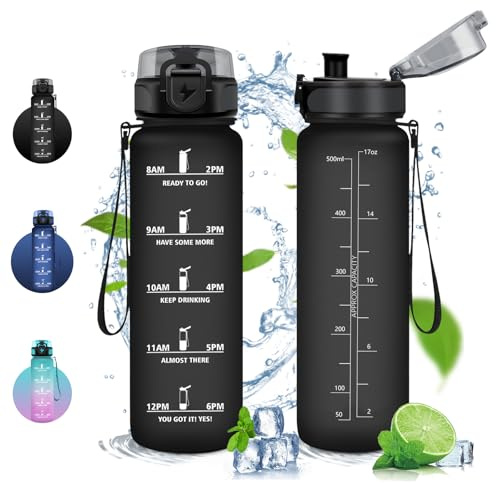 Vikaster Sportflaska, 500 ml vattenflaska för barn, BPA-fri och läckagesäker, skola, cykel, gym, yoga, kontor