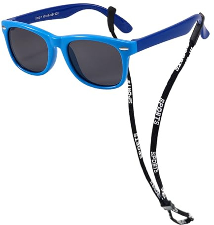 SAIIURV Gafas de Sol Kids Infantiles, Polarizadas Gafas de Deportivas con Correa Ajustable para Niños y Niñas, Protección UV para 3 a 10 años de edad Playa, Escuela, Cumpleaños
