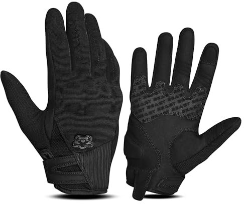 BEAST RAGE Sommer Motorradhandschuhe - Atmungsaktive Touchscreen Reithandschuhe für Männer und Frauen, Leichte Off-Road-Rennhandschuhe mit Fingerschutz, Rutschfester Griff (Schwarz, M)