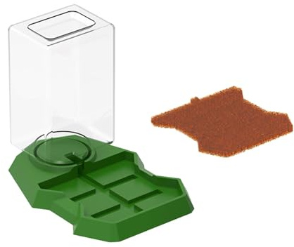 Ioensy Accessorio per Terrario con Dispensatore d'Acqua per Tartarughe per Livello Idrico Serbatoio Capiente Adatto, Marrone