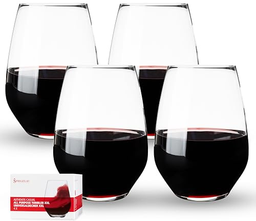 Spiegelau 4800277 20 x 20 x 13.9 cm 2X-Large Authentis Casual All Purpose Tumbler Glass, Set of 4, Transparent