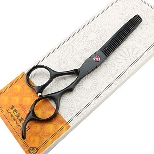 Tre colori a scelta Colore Nero Viola con forbici da trapano Set di forbici da parrucchiere Forbici da taglio Set +2 pettini + forbici borsa per forbici per parrucchiere (forbici diradamento nere)