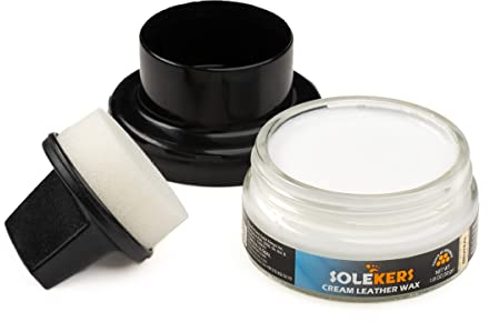 Solekers Cream Leather Wax | Schuhwachs 50 g | inkl. Schwamm | mit BIENENWACHS | Schuhcreme (Farblos)
