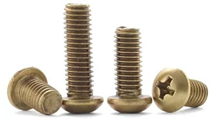 FEEIMOL Vis Cruciformes à Tête Ronde Laiton Vis de Machine M3x8mm (60 pcs)