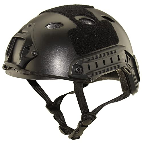 HYFAN Airsoft Veloce Tactical Caschi PJ Style Ventilazione Semplice Versione Rapida Attrezzatura Protettiva per Sport Outdoor Paintball Giochi (nero), Taglia unica