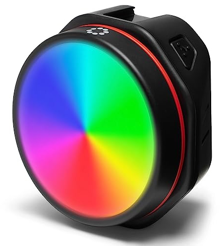 JOBY Video Light 12RGB, Rechargeable Portable LED Camera Light Mini 360°, Front Facing Dimmable 3200-6500K, Cold Shoe 1/4, Smartphone Selfie-Light, 0°/15°/30° angle positions, Tik Tok, Vlog, Youtube