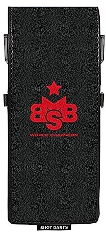 Shot! Dart Case Michael Smith Bully Boy Drop In Case Darttasche Wallet Aufbewahrung für 1 Dartset und Zubehör wie Flights und Schäfte (Schwarz)