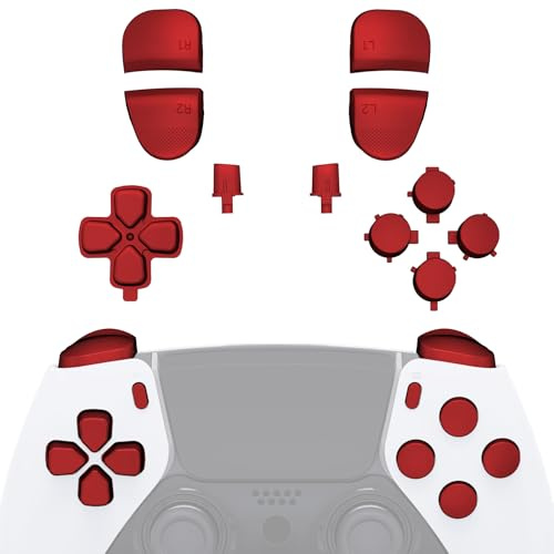 eXtremeRate Tasti per ps5 Edge Controller Joystick,D-Pad Trigger R1 L1 Grilletti R2 L2 Pulsanti Share Option Ricambio per ps5 Edge Joypad,Senza Controller,Rosso Scarlatto