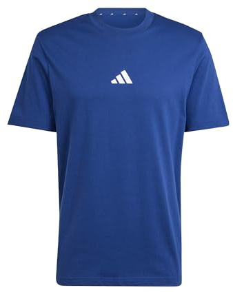 Adidas Homme Essentials Small Logo Single Jersey Tee, Dark Blue/White, XXL