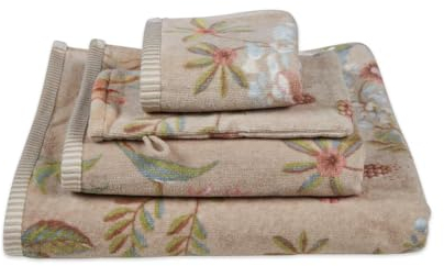 Pip Studio Juego de 3 toallas de invitados, diseño de jardín secreto, color caqui, 30 x 50 cm
