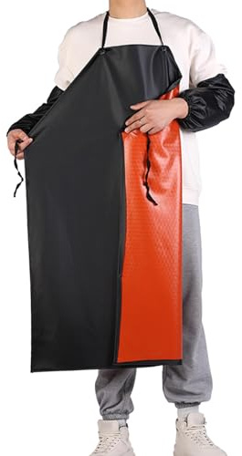 Gralara Delantal de trabajo químico Delantal de laboratorio Delantal industrial de PVC Delantal de trabajo para trabajo de laboratorio Limpieza Lavado de, Párrafo ordinario