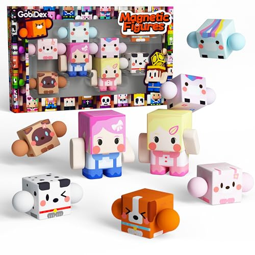 GobiDex Figurines Bloc Magnetique Enfant de 8 Pièces - Figurines Licorne pour Blocs Magnétiques, Accessoires d'Extension pour Blocs pour Construire pour Enfants de 3 à 10 Ans