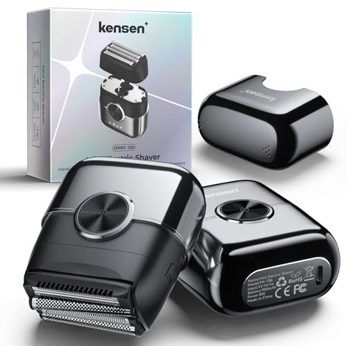 kensen Rasoio Elettrico Barba Wet&Dry Regolabarba Uomo 4D Rasoio Barba 120 Min Utilizzo Rasoio A Lamina Senza Fili 100% Impermeabile Mini Rasoio Elettrico Portatile Ottimo per I Viaggi
