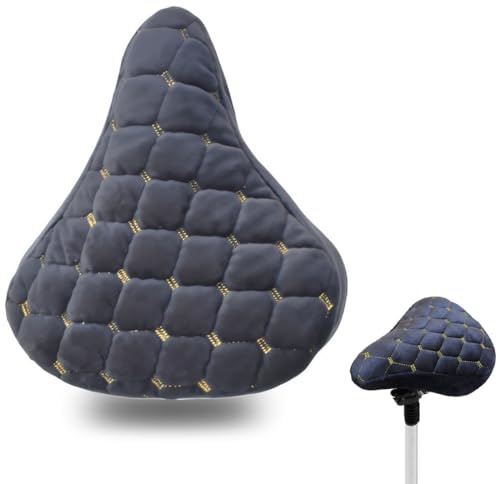 Housse De Selle De Vélo En Peau Avec Un Contour Fourrure, Doux Et Confortable, Convient À La Plupart Des Vélos, Noir