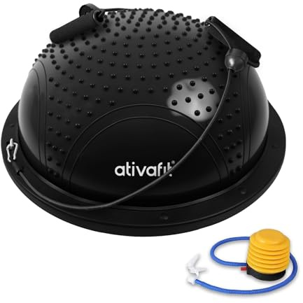 Ativafit Balance Ball Halbkugel Hedgehog Hemisphere Halber Gymnastikball Gleichgewichtsboard for pelvic floor and foot massage Can be Used on Both Sides full body training for balance and coordination