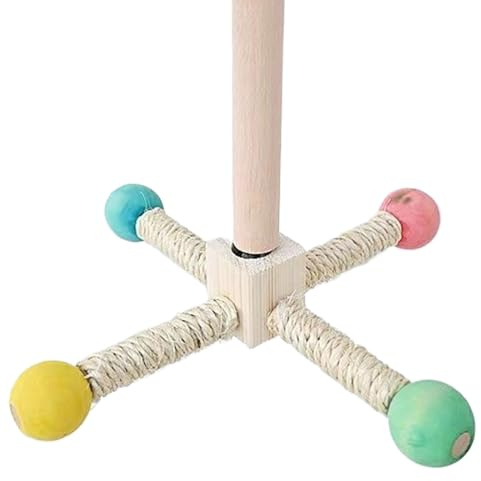 Yidueace Juguetes para Jaulas De Aves, para Aves Rueda De Percha De Madera, Interactivo Masticable para Periquitos Canarios Cacatúas Loros y Agapornis