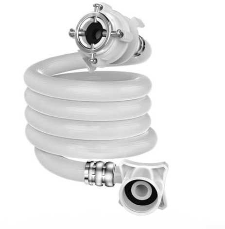 Tubo di ingresso dell'acqua della lavatrice, estensione del tubo dell'acqua per l'ingresso della lavatrice, tubo di ingresso di riempimento dell'acqua in plastica da 0,6 m con connettore a tenuta