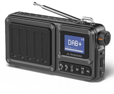 Avantree SP851 – Radio Digitale Portatile DAB+/FM con Bluetooth 6.0, Altoparlante Ricaricabile, TF/USB, Display LCD, Scansione Automatica & Torcia – Ideale per Casa, Cucina & Outdoor