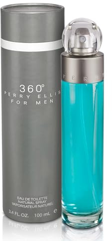 Perry Ellis 360° Eau De Toilette Spray for Men - Mens Cologne, Long Lasting Perfume, EDT, Fragrance with Notes of Bergamot, Juniper & Musk - 3.4 fl oz (100 mL)
