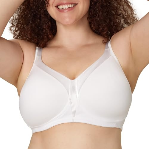Playtex womens 18 Hour Silky Soft Smoothing Wireless Us4803, Available in Single and 2-pack Bras, White, 46C US