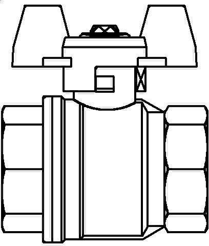 Oventrop OV Kugelhahn Optibal DN 25 1, IG, Flügelgriff