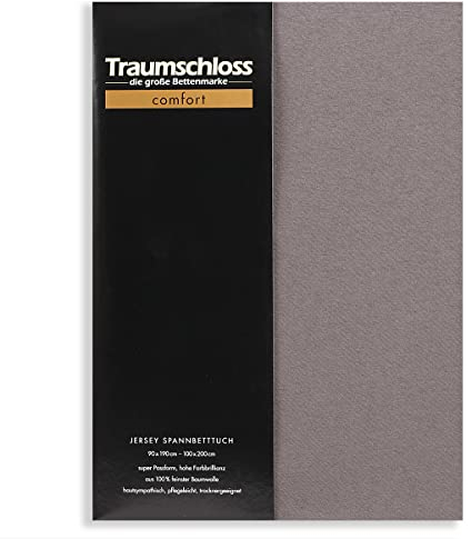 Traumschloss Spannbetttuch »Comfort« 100% Baumwolle | Edel-Jersey | bügelfrei | grau | 180-200x200cm