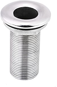 Borddurchlass 1 Zoll, Qiilu Borddurchlass Edelstahl, 316 Edelstahl Boot Marine Stacheldraht Schlauch Thru Drain Gewindefitting(1'')