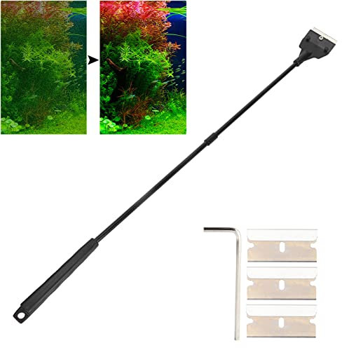 Cyrank Aquarium-Reinigungswerkzeuge, austauschbarer Algenschaber, Aquarium-Glasreiniger, Aquarium-Reiniger für Glas-Aquarien(L)