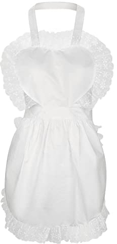 Boyiee Delantal de Sirvienta de Cosplay Retro Delantal Blanco de Camarera Disfraz de Halloween Ajustable de Cocina Restaurante Mujeres Niñas Accesorios de Fiesta de Estilo Victoriano Vintage