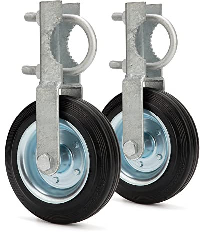 SANKINS Gate Helper Wheel for Supporting Metal Swing Gates with 1-5/8 Thru 2 Gate Frames, 6 Gate Support Wheel Prevent Gate from Dragging for Chain Link Fence, 2 PCS