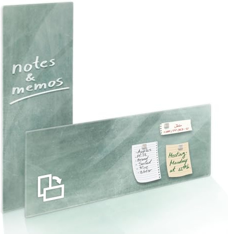 Floordirekt Präsentationsboard - Whiteboard - Magnettafel - Magnetboard lackiert oder Glas - magnetisch & beschreibbar - Schreibtafel Magnetwand Wandtafel (Glasboard Grün 20 x 60 cm)