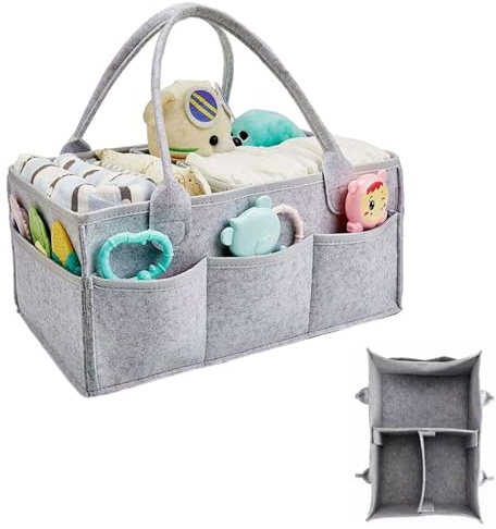 Comioke Panier de Rangement Pour Bébé,Organisateur de Couches Bébé,Panier À Couches,Organisateur de Couche Pliable,Organiseur de Couches Robuste,de Couches Bac de Rangement de Crèche